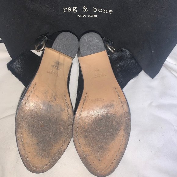 Rag & Bone Wyatt Black Leather Sandal Peep Toe - Picture 5 of 5